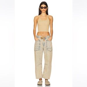 SALE Free People Moxie Low Slung Pull On Barrel Wide Leg Jeans Size 30 NWT